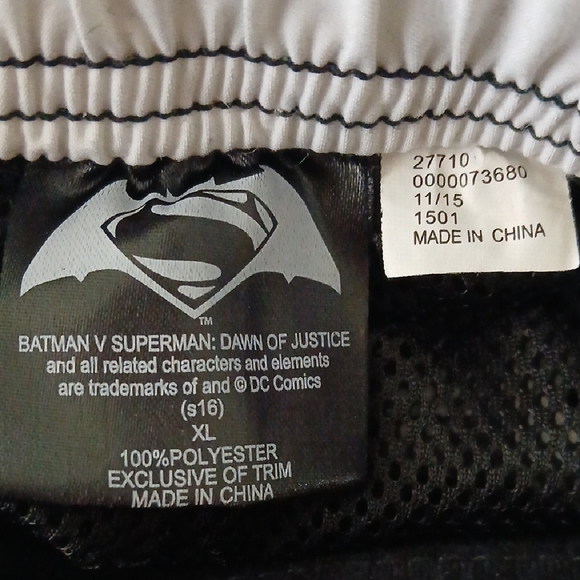 DC Comics Black and White Swim Trunks Dynamic Design - Picture 3 of 5